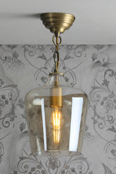 Laura Ashley Ockley Bottle Pendant Antique Brass Champagne  Glass